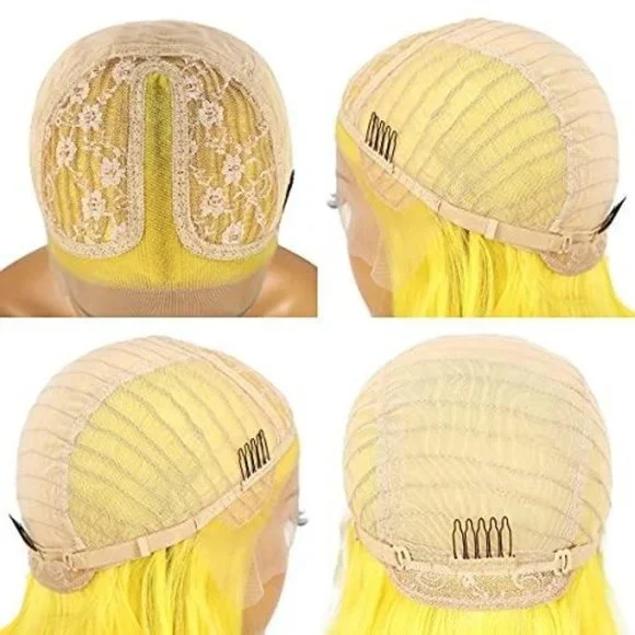 Bob Yellow Straight HD Lace Front Wigs